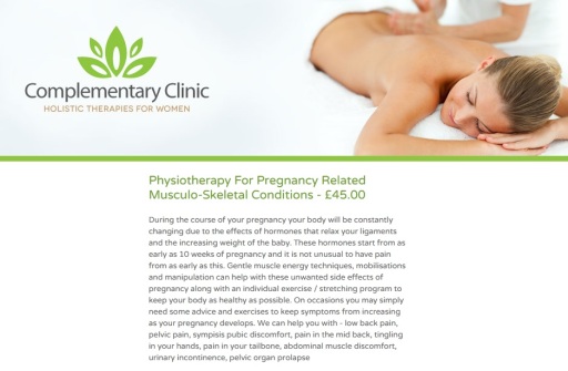 Complementary Clinic physiotherapy for pregnancy