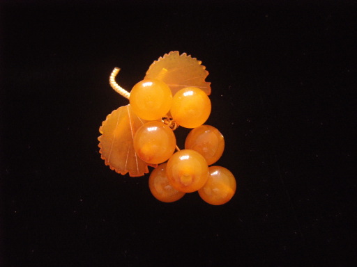Vintage Amber Grapes Vine brooch