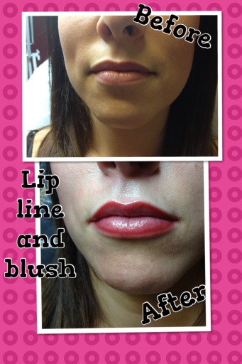 lip line and blush