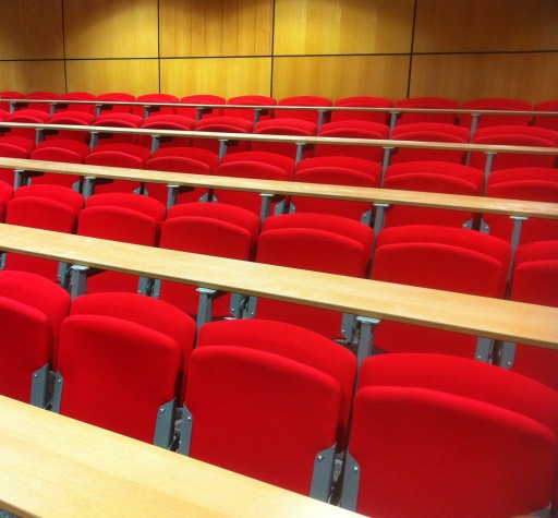 Lecture theatre chairs after cleaning