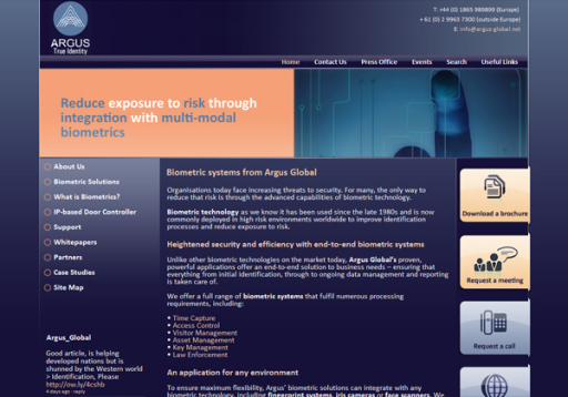 Website for Argus Global