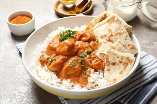 Butter Chicken with Rice &amp; Naan
