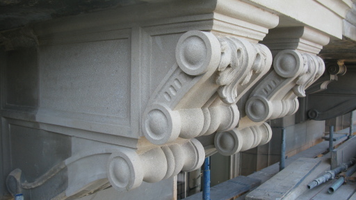 New carved stones at the Scotsman Steps, Edinburgh.