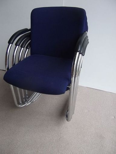 112 x Blue Upholstered Conference Stacking Chairs ??19.50 each