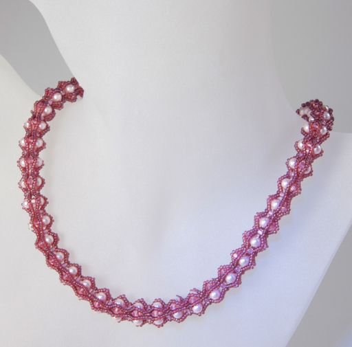 A lovely necklace made with Swarovski crystals and pearls.