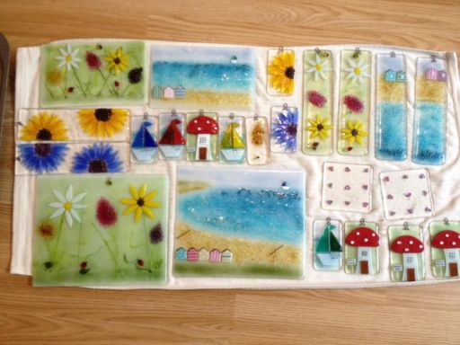 Selection of my fused glass work, fresh from the kiln!