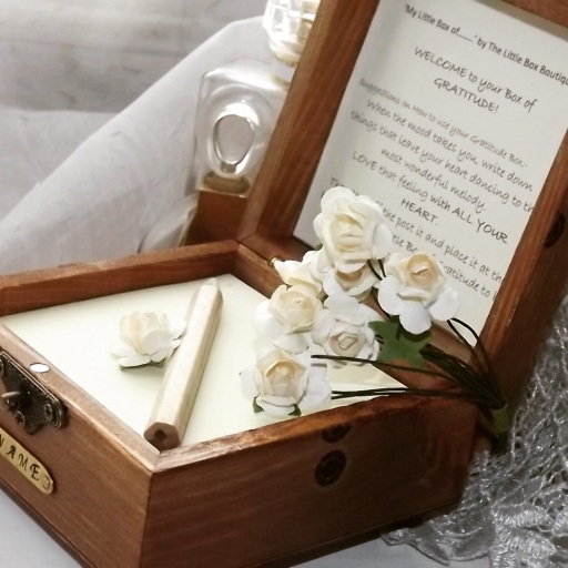 My Little Box of... Wood box with Internal note pad and pencil.