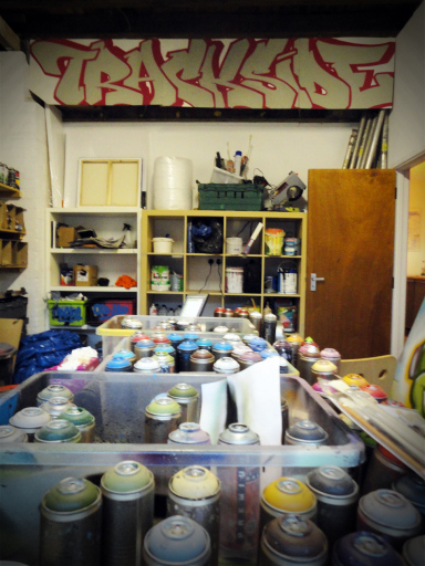 Trackside graffiti art studio &amp; gallery.