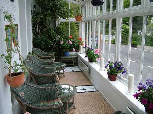 Conservatory with loch view