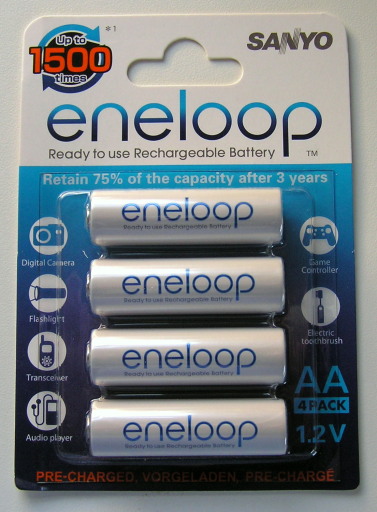 AA Sanyo Eneloop card of 4 free post UK