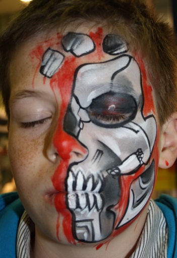 Face Paint - Cyborg Guy - CatzFaceArt