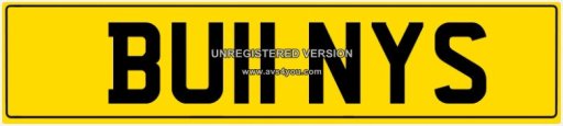 Bunnys Personalised Private Registration Number Plate