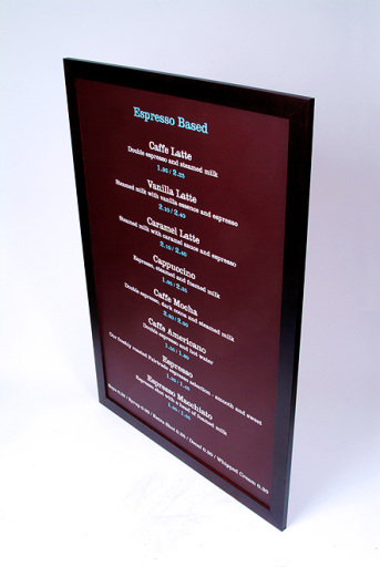 Ue Branded Personalised Back Bar Menus