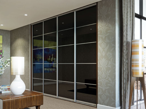 Black Classic Glass doors with decor bars