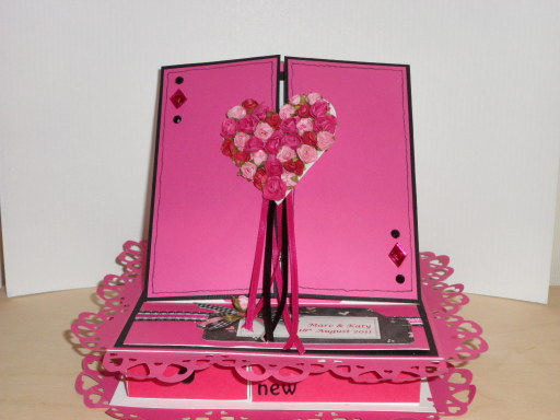 Wedding card with 4 drawers 'old, new, borrowed &amp; blue' It opens to reveal a verse.