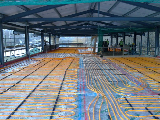 Industrial UFH installation in Gloucester