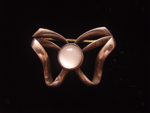 Victorian Moonstone Silver Brooch