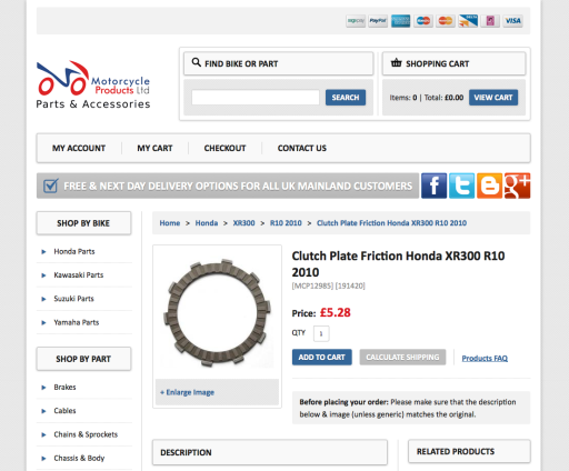 Motorcycle Products Limited - Online Motorcycle Parts Retailer