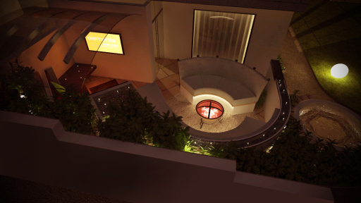Contemporary Garden Design at Night