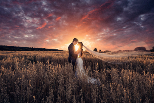 Sunset wedding photography