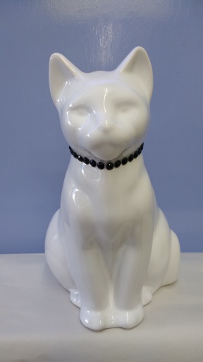 Ceramic cat toilet brush holder