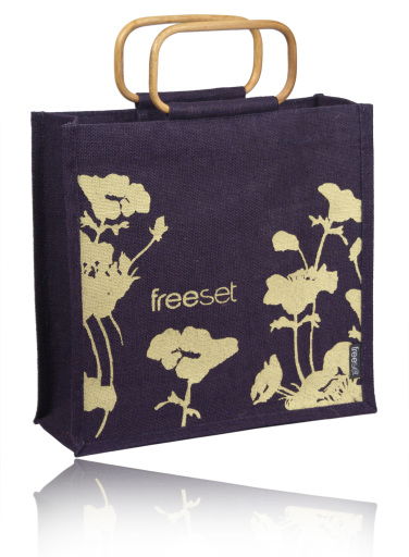 Memento Wild flower- jute bag with cane handles