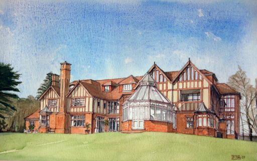 Portrait of Binton Hall,Farnham Surrey
