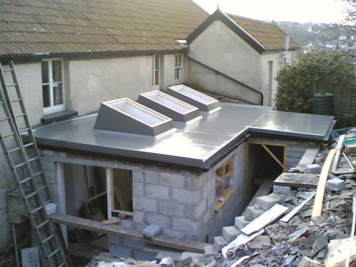 Fibreglass Flat Roof with Velux windows