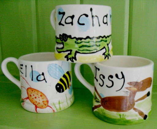 Hand-painted, personalised mugs