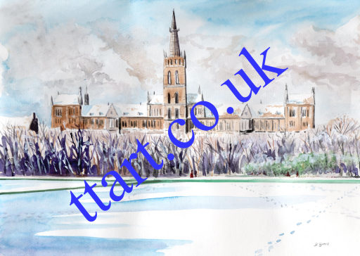 Glasgow University with snow, Christmas Card