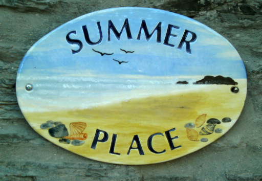 Unique hand painted house sign