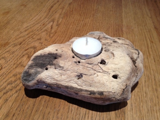 Driftwood tealight candle holder