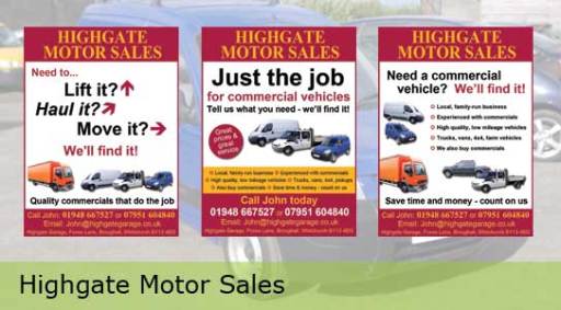 Highgate Motor Sales - graphic design by Wynne Media