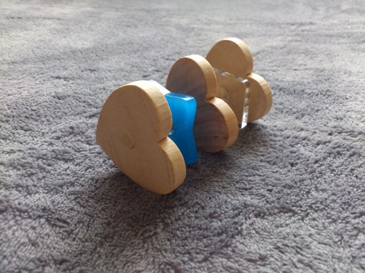 Big Clunk Heart - dumbell toy for rabbits to play with