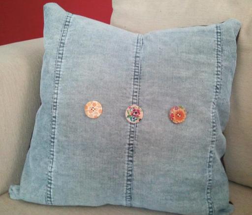 Dove-grey cord cushion