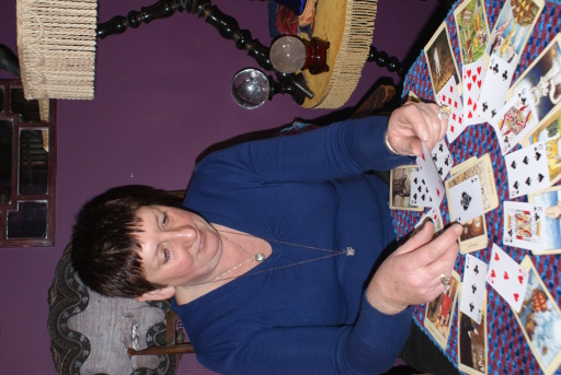 some spreads of cards use two packs,this one a mix of playing cards and Tarot cards