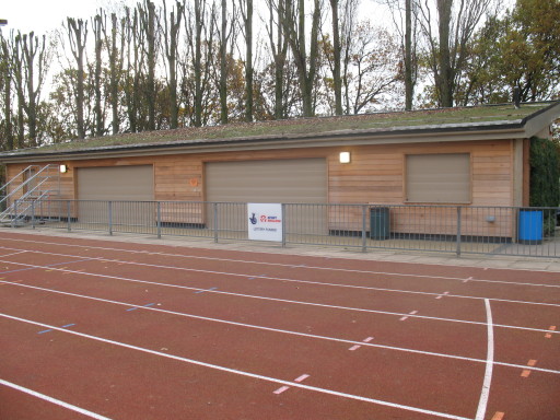 sports pavilion with green roof