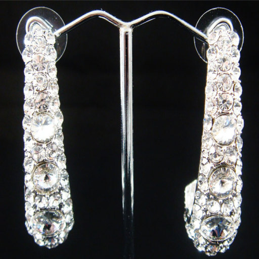 Gorgeous half hooped drop earrings smothered with sparkling Swarovski Crystals
