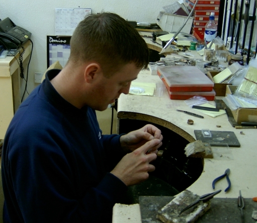 On site working jeweller.