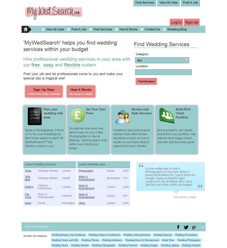 MyWedSearch-website design