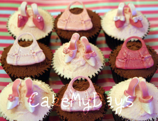 Handbag and shoe birthday or hen party cupcakes