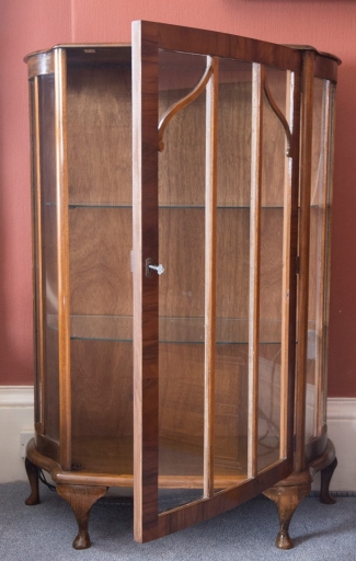 Display cabinet after stripping and refinishing with varnish