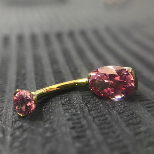 Swarovski crystal navel bar