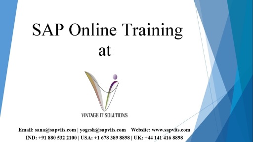 SAP Online Training at Vintage IT Solutions