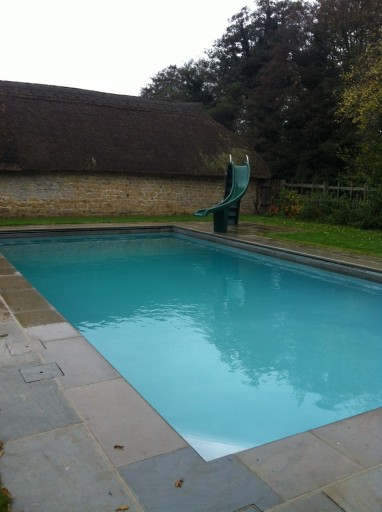 outdoor pool with special render finish