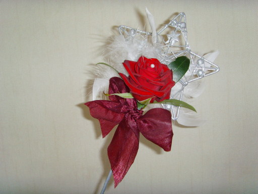 Bridesmaid wand with Red Rose