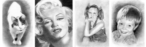 Commission pencil portraits of beloved people or pets