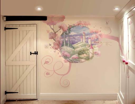 Fairy Castle Mural with Butterflies