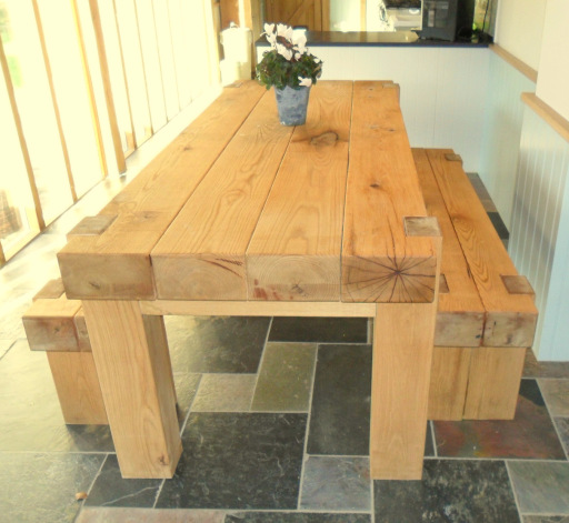Oak Railway Full Sleeper Dining Table