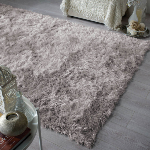 Silver Shaggy Rug